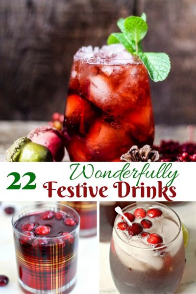 wonderfully festive drinks with text