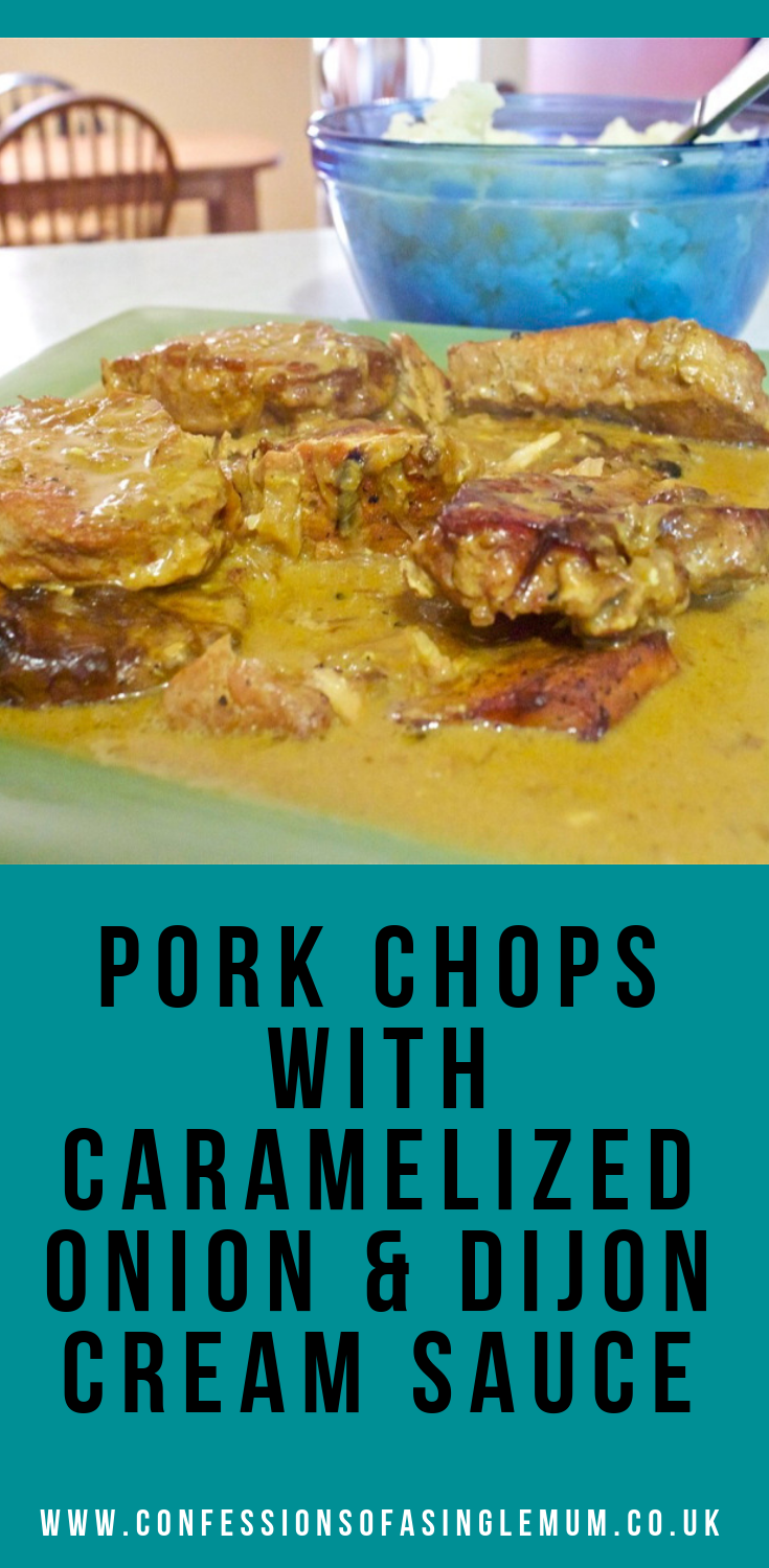 Pork Chops with Caramelized Onion Dijon Cream Sauce