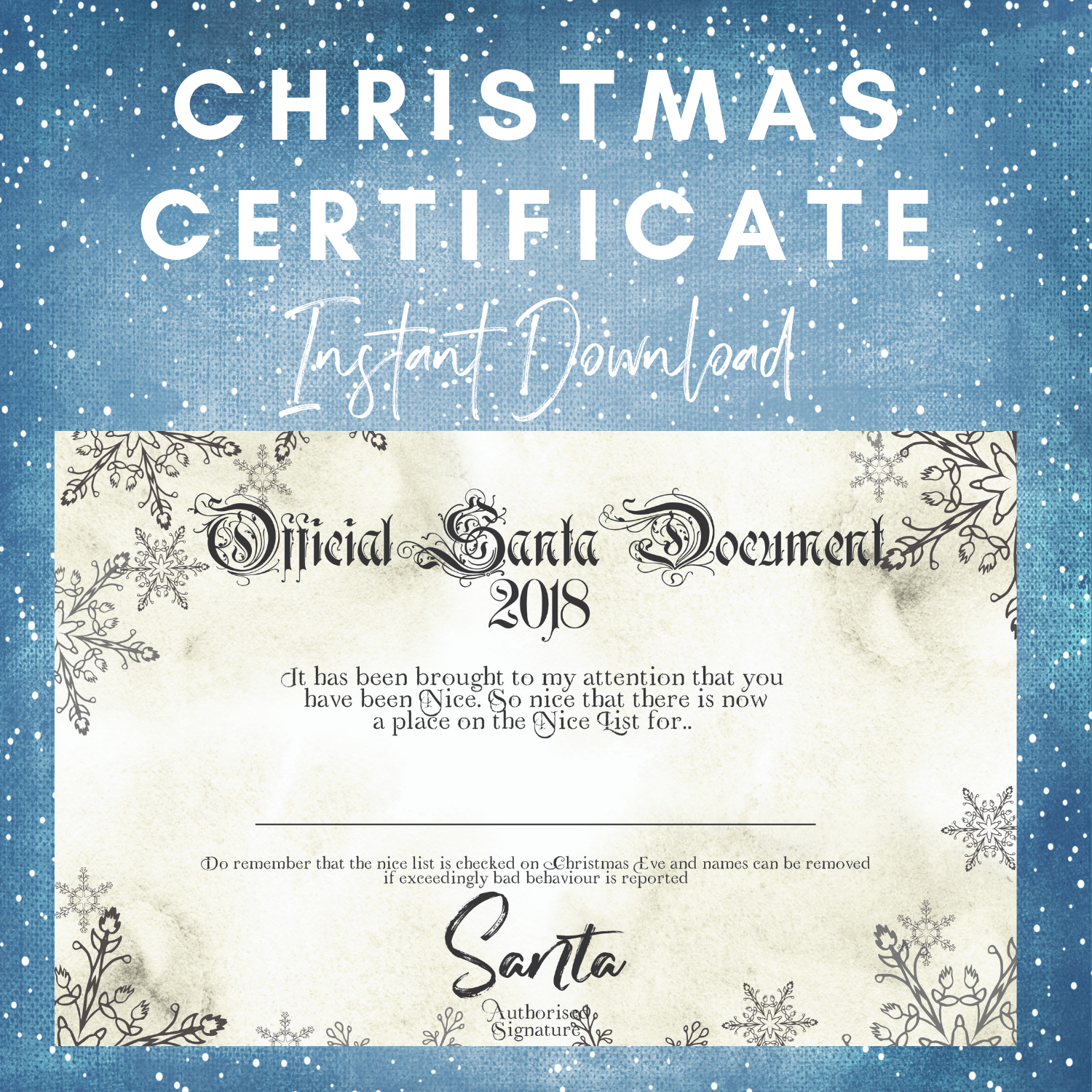 Santa Certificate