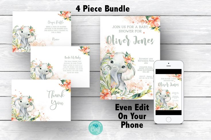 Elephant Baby Shower Bundle