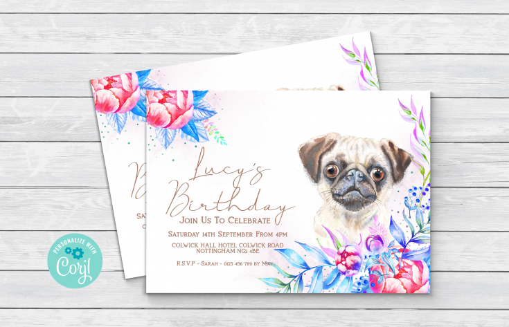 Pug Invitation 